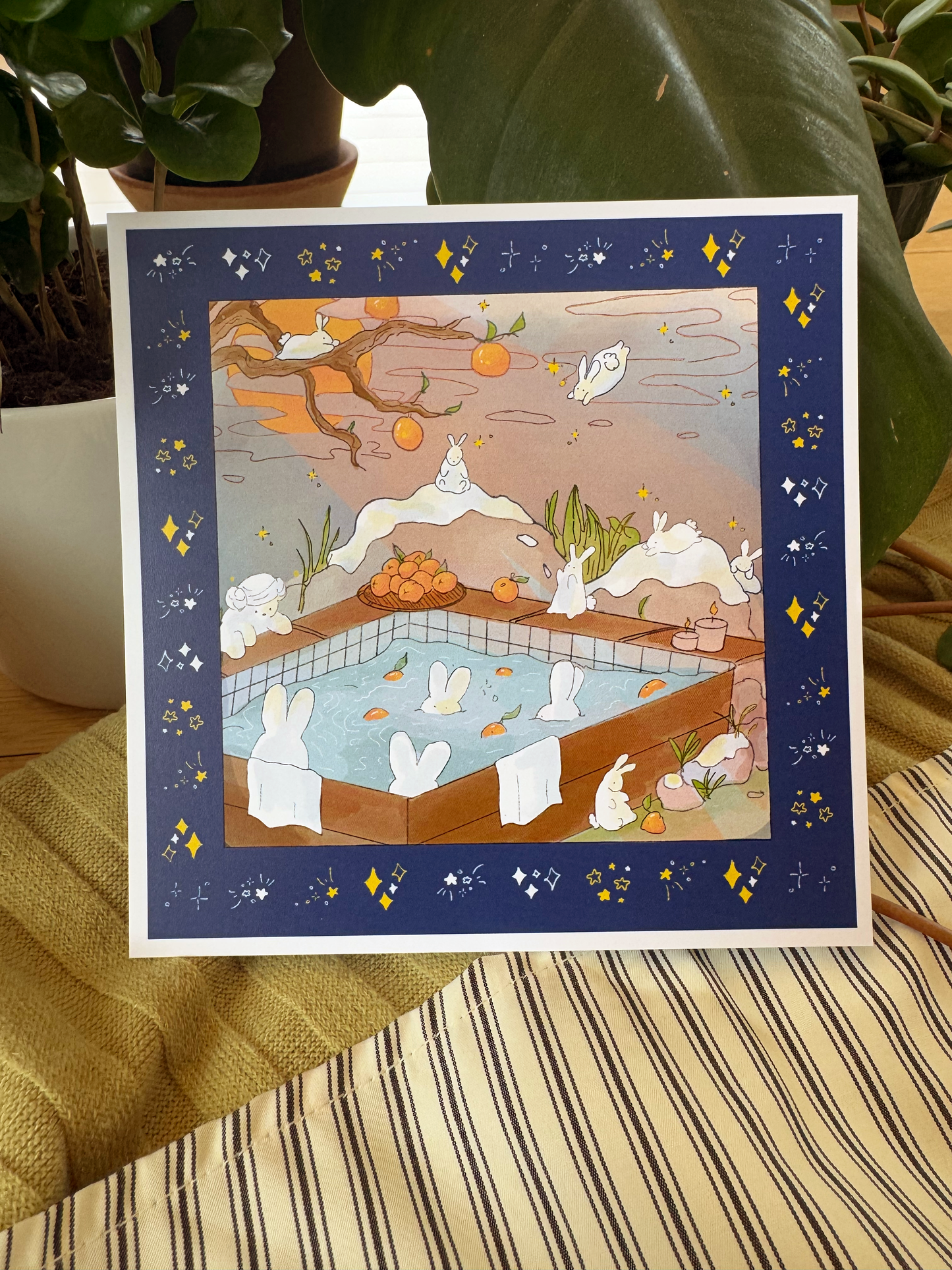 Bathing Rabbits Print