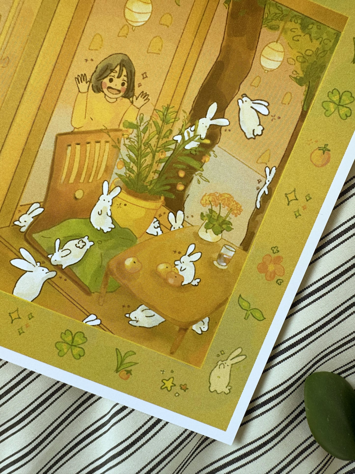 Cafe Rabbits Print