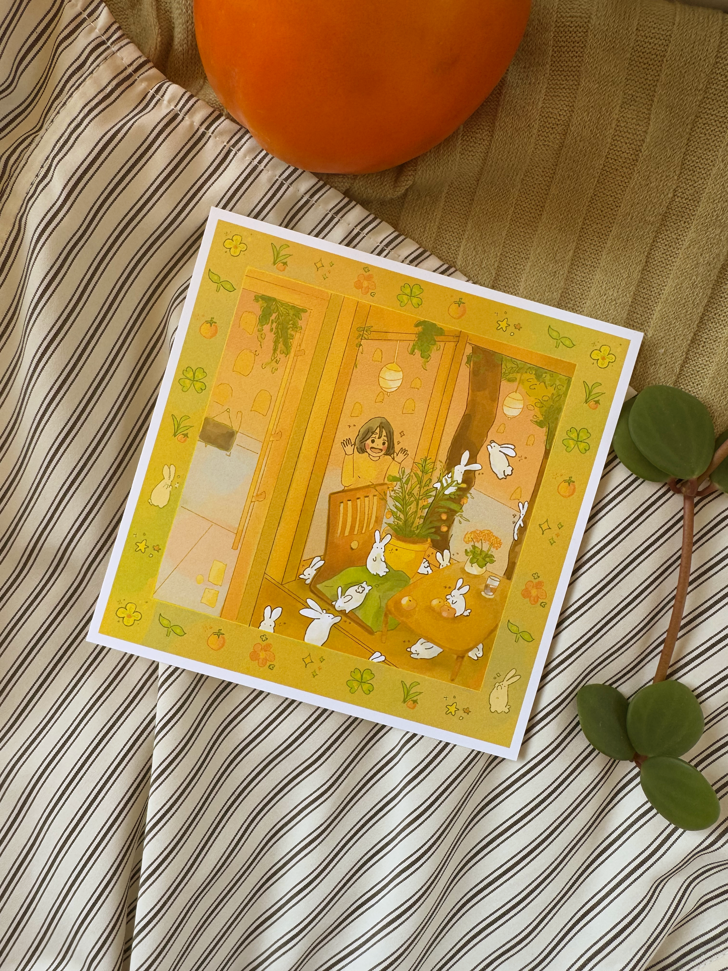 Cafe Rabbits Print