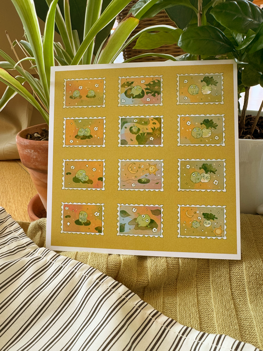 Frog Stamps Print