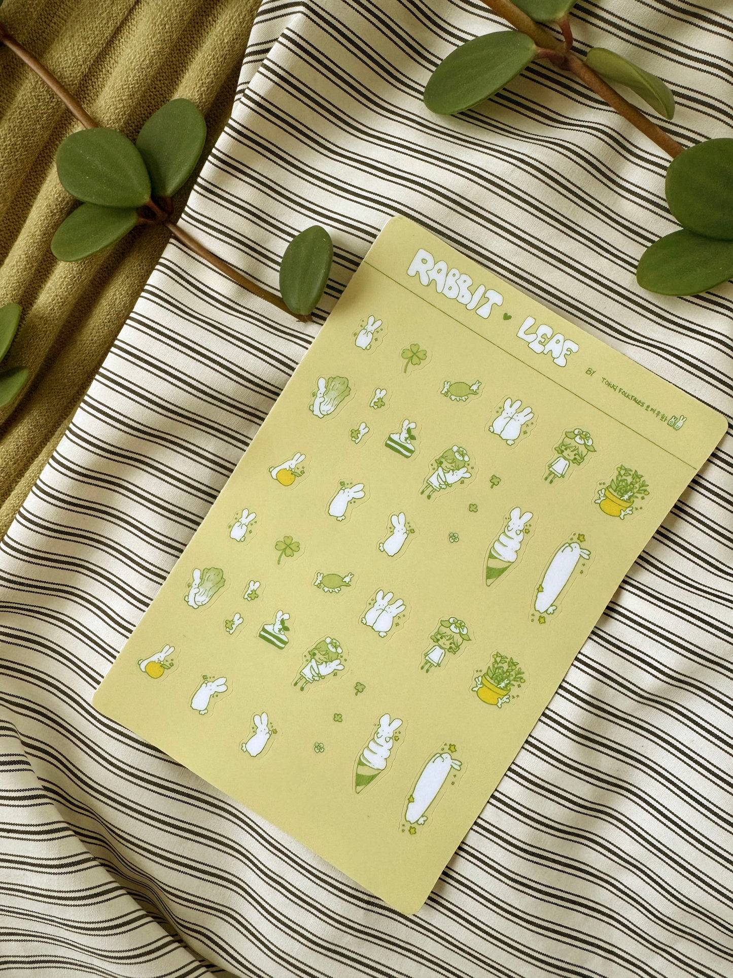 Rabbit Loves Leaf Sticker Sheet