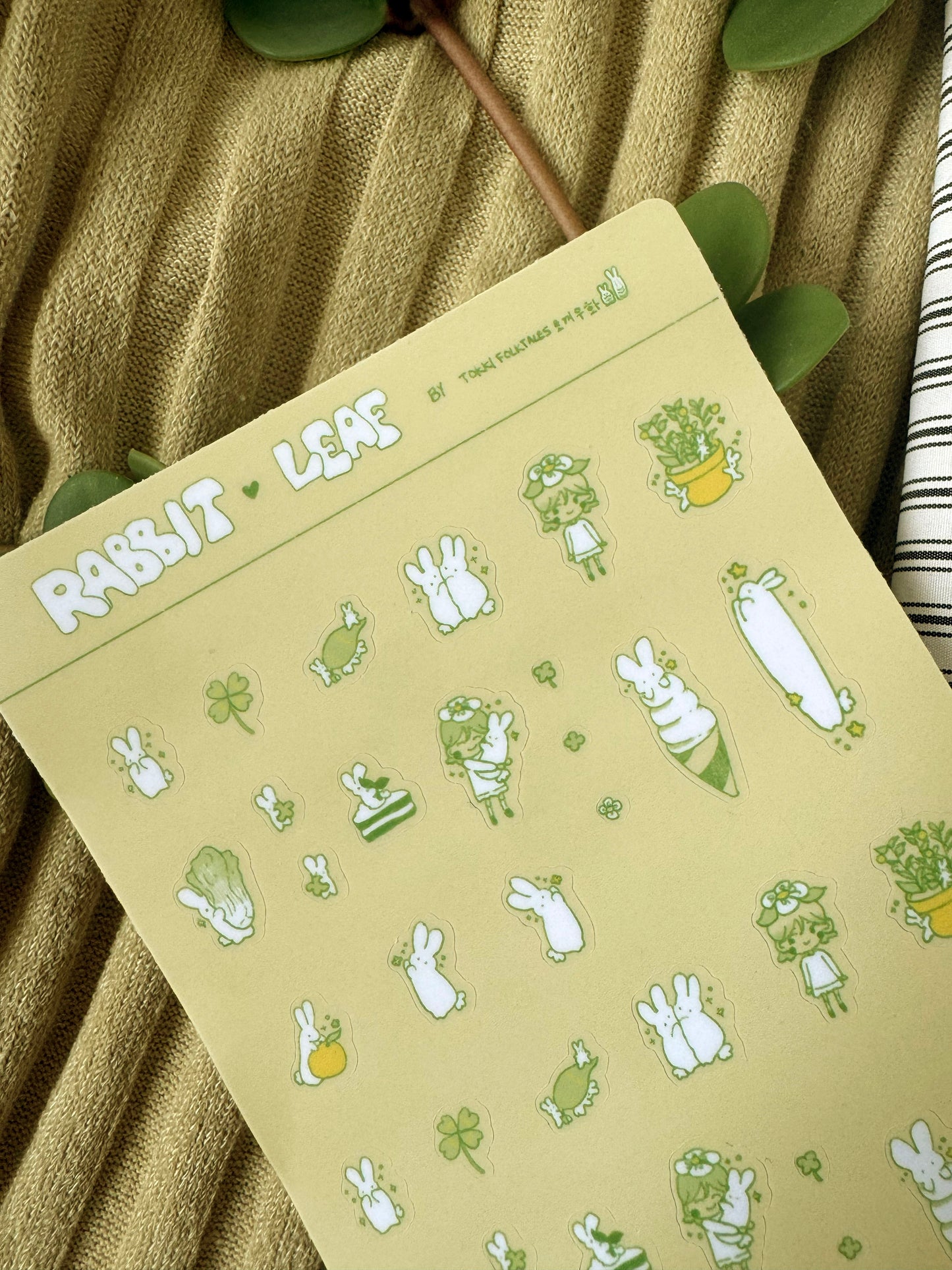 Rabbit Loves Leaf Sticker Sheet