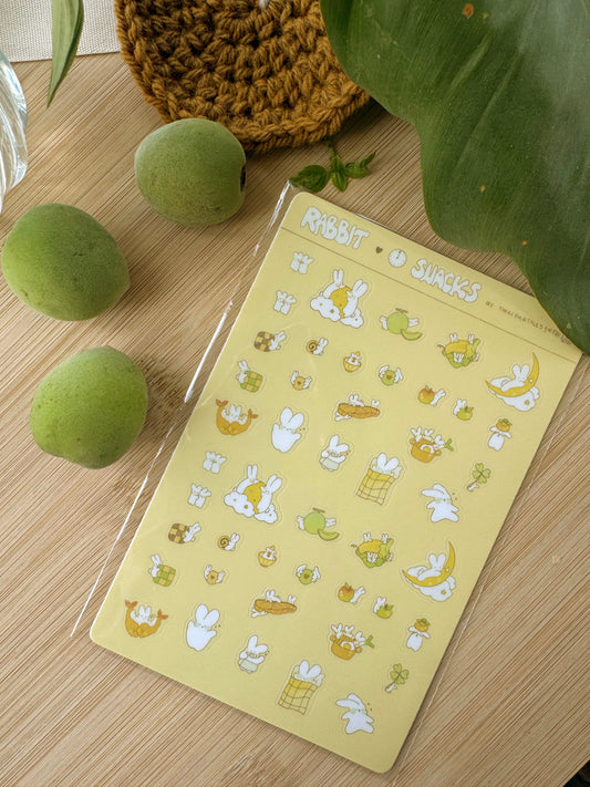 Rabbit Loves Snacks Sticker Sheet