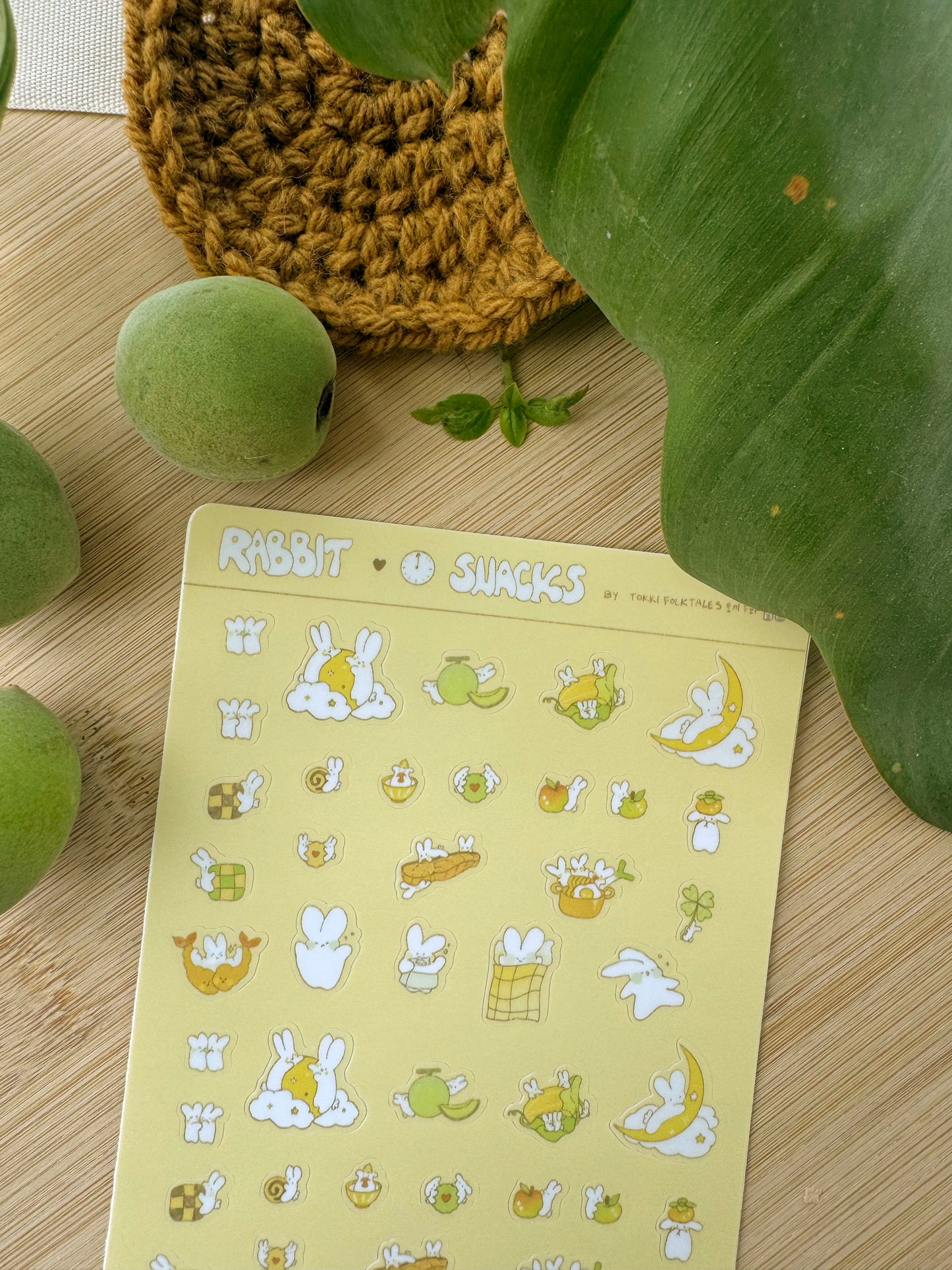 Rabbit Loves Snacks Sticker Sheet
