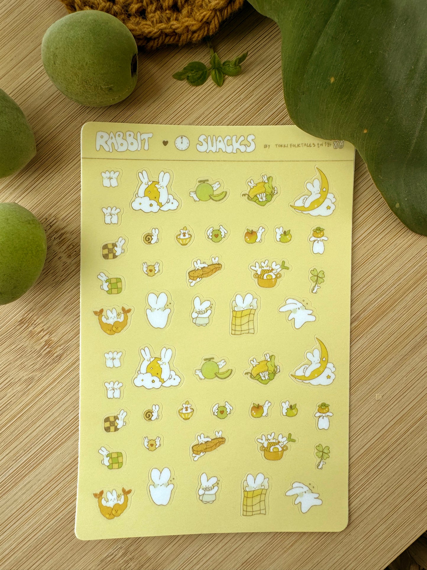 Rabbit Loves Snacks Sticker Sheet