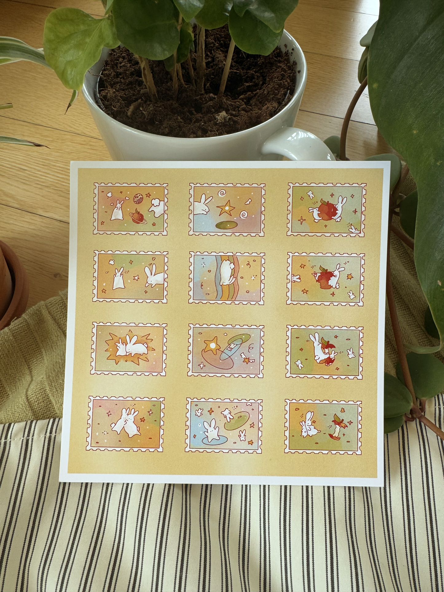 Rabbit Stamps Print