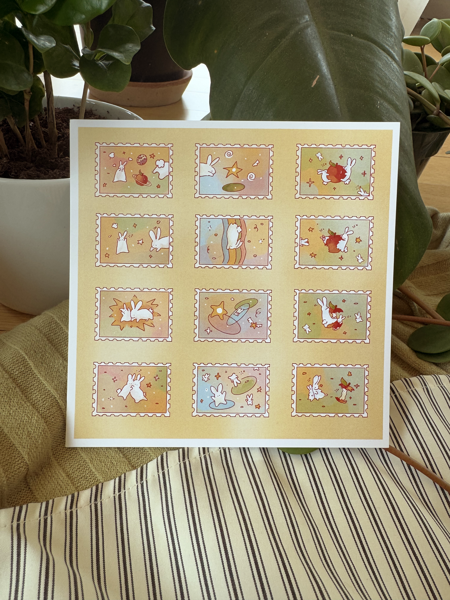 Rabbit Stamps Print